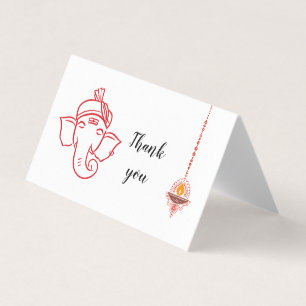 Tarjeta Elegante Ganesh Dios Boda Indio Gracias