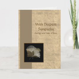 Tarjeta Elegante Ginkgo Dorado Más Profunda Simpatía