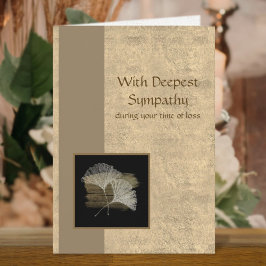 Tarjeta Elegante Ginkgo Golden Deepest Business Sympathy