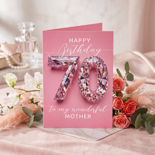 Tarjeta Elegante glamour rosa destello de diamante cumplea