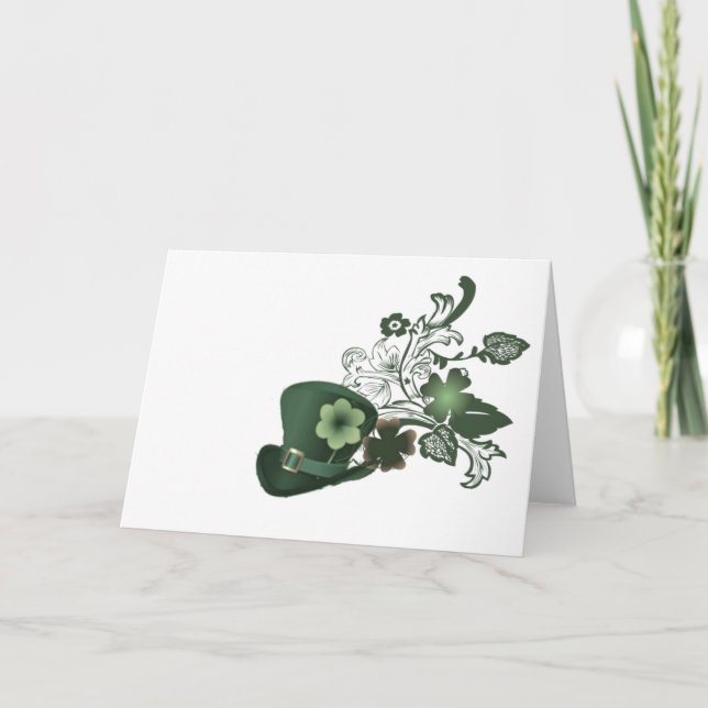 Tarjeta Elegante Gorra de Shamrock (Anverso)