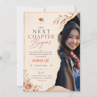 Tarjeta Elegante Graduación El Próximo Capítulo Comienza