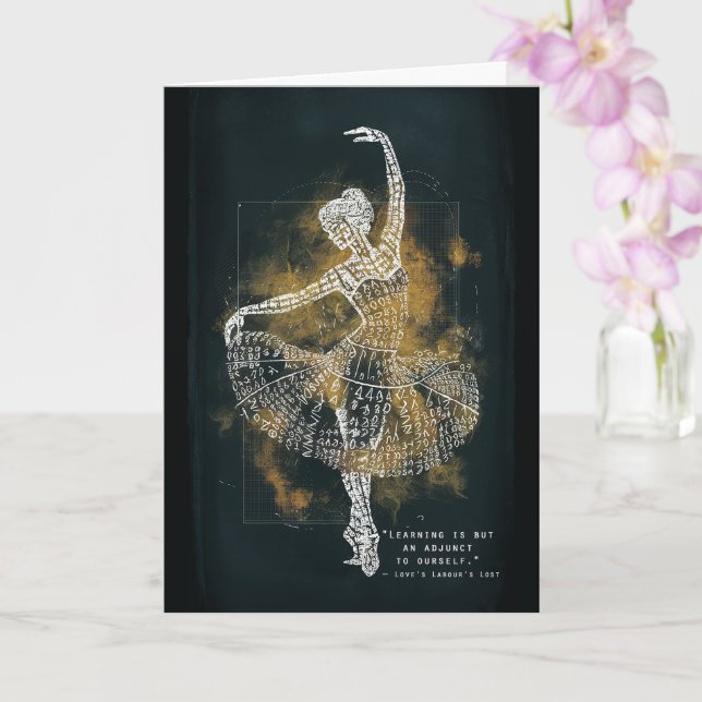 Tarjeta Elegante Graduado Negro y Oro Artístico (Orquídea)