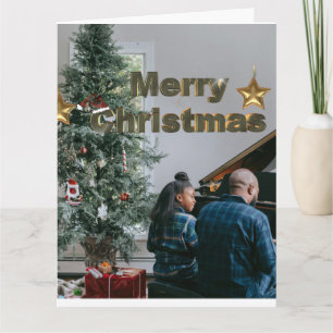Tarjeta Elegante Greenery Christmas Tree Family Photo