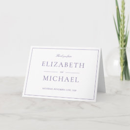 Tarjeta Elegante Guión Clásico Lilac Lavender Gracias