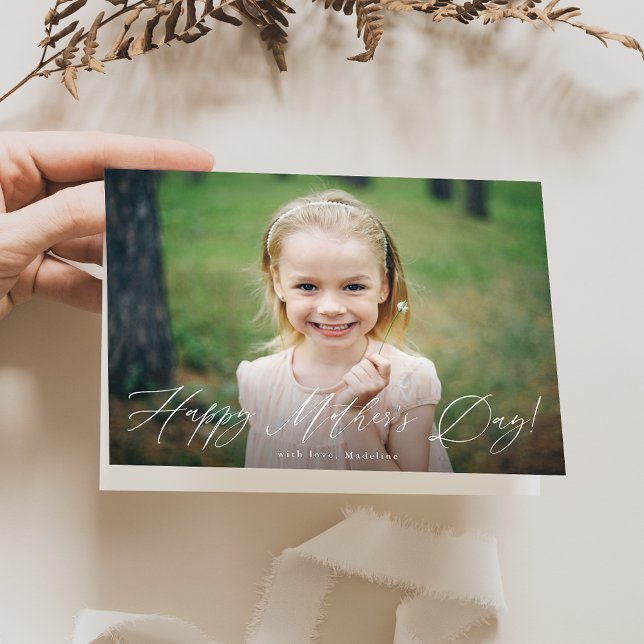 Tarjeta Elegante guión de foto del día de la madre (Subido por el creador)