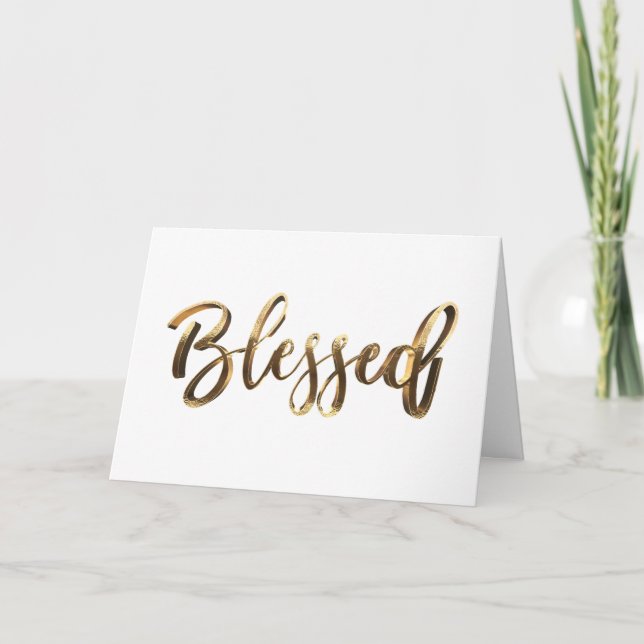 Tarjeta Elegante guión de oro de Faux moderno (Anverso)