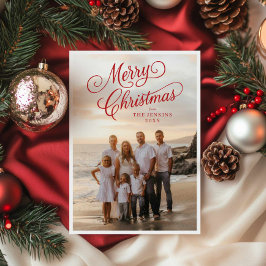 Tarjeta Elegante guión Feliz Festejo de Navidad