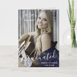 Tarjeta Elegante, Ha Graduado Collage de fotos
