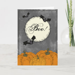 Tarjeta Elegante Halloween negro y naranja