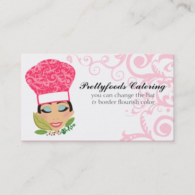 Tarjeta elegante hispánica italiana del cocinero (Anverso)