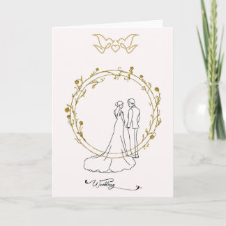 Tarjeta Elegante Hochzeitskarte Wedding mit Brautpaar im G