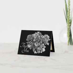 Tarjeta Elegante Hortensia Botánica en Blanco y Negro Agra
