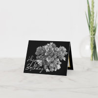 Elegante Hortensia Botánica Negra y Blanca Cumplea