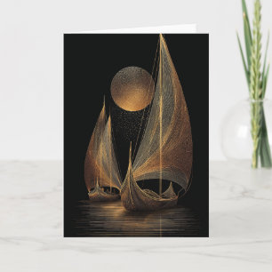 Tarjeta Elegante Ilustracion de Arte de la Línea de Oro de