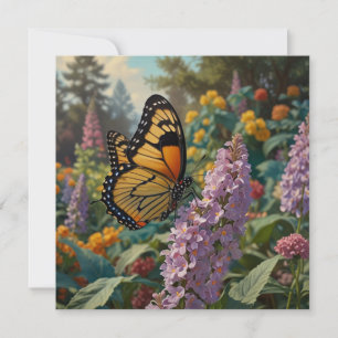 Tarjeta Elegante jardín de flores silvestres pastel con ma