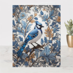 Tarjeta Elegante Jay Azul William Morris Inspirado