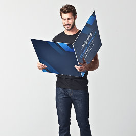 Tarjeta Elegante Jubilación Feliz Azul y Blanco