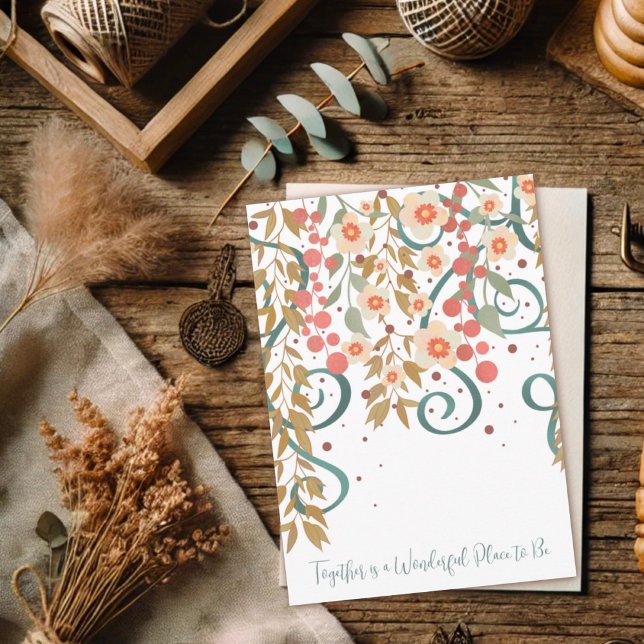 Tarjeta Elegante Juntos Cita Boda Bonito Floral (Subido por el creador)