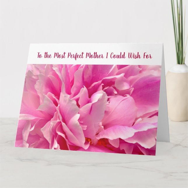 Tarjeta Elegante La Madre Más Perfecta Asombrosa Peony de  (Anverso)