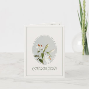 Tarjeta Elegante lirio vintage Felicidades