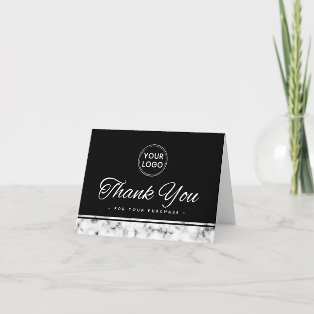 Tarjeta Elegante logo del personalizado de borde de mármol (Anverso)
