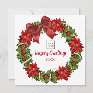 Tarjeta Elegante logotipo Wreath Company Holiday