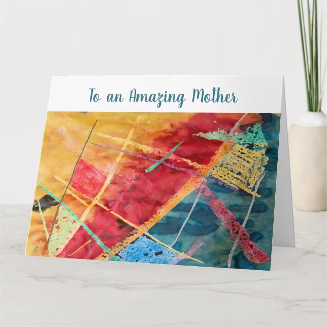 Tarjeta Elegante Madre Amazónica Amar Arte Acuático Modern (Anverso)