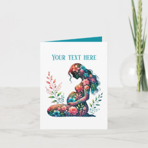 Tarjeta Elegante madre embarazada agrega texto a cualquier