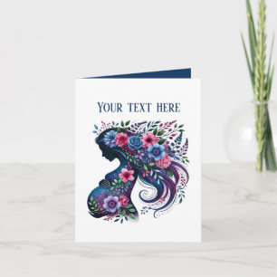 Tarjeta Elegante madre embarazada agrega texto a cualquier