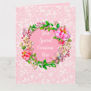 Tarjeta Elegante Marco Floral: para Todas las Ocasiones