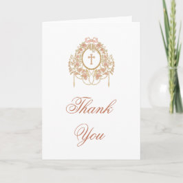 Tarjeta Elegante marco Santa Cruz agradecimiento religioso