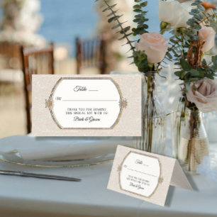 Tarjeta Elegante marfil de estilo victoriano en recepción 