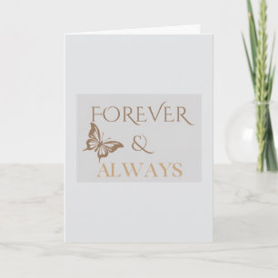 Tarjeta Elegante Mariposa de Oro “Por Siempre & Siempre” R