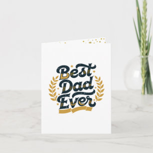 Tarjeta Elegante Mejor Papá del Mundo Laurel Dorado Tarjet