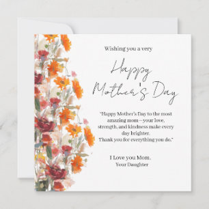 Tarjeta elegante minimalista de Feliz Día de la Ma