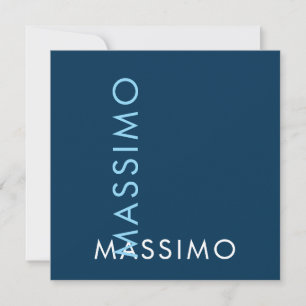 Tarjeta Elegante Minimalista Moderno Nombre Azul Prusiano