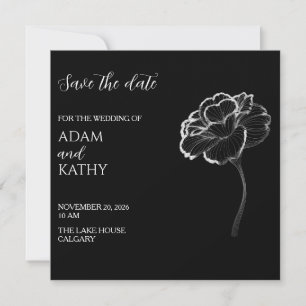 Tarjeta elegante minimalista negro blanco para gua