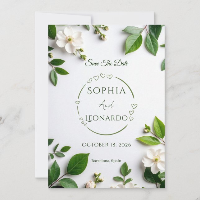 Tarjeta elegante moderna para guardar la fecha - P (Anverso)