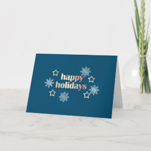 Tarjeta Elegante moderno cobre rosa dorado Felices Fiestas