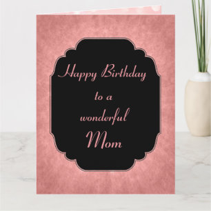 Tarjeta Elegante moderno rosa Feliz Cumpleaños Mamá