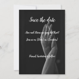 Tarjeta elegante monocroma para anunciar la fecha