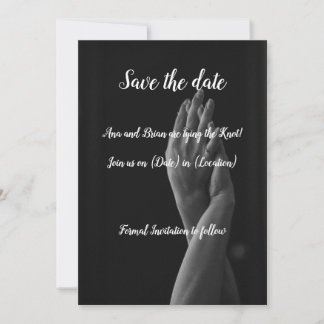 Tarjeta elegante monocroma para anunciar la fecha 