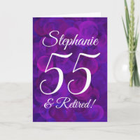 Elegante morado 55 y jubilado feliz retiro