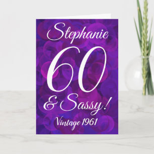 Tarjeta Elegante morado 60 y sabio cumpleaños personalizad