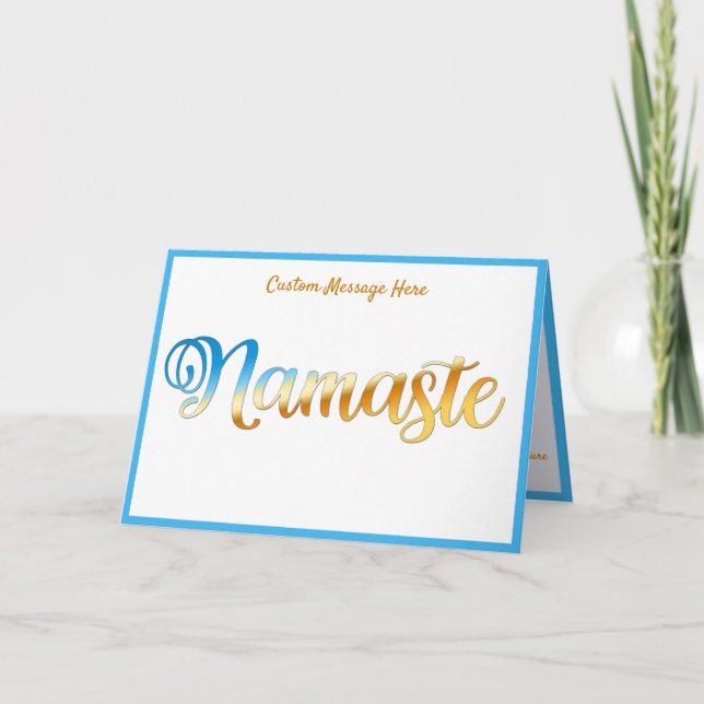 Tarjeta Elegante Namaste Zen Yoga Saludo Espiritual (Anverso)