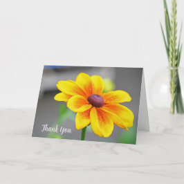 Tarjeta Elegante Naranja Amarillo Flower Gracias