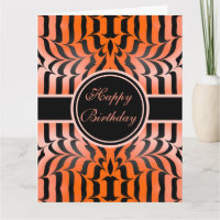 Elegante Naranja de cumpleaños e impresión de piel