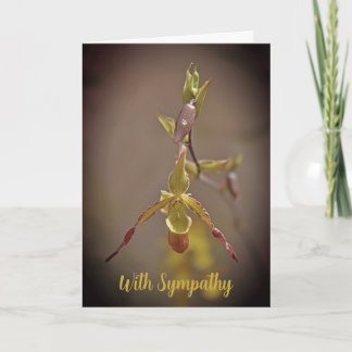 Tarjeta Elegante Naranja Orquídea Amarilla Con Simpatía