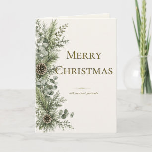 Tarjeta Elegante Navidad Botanica Navidad Navidad